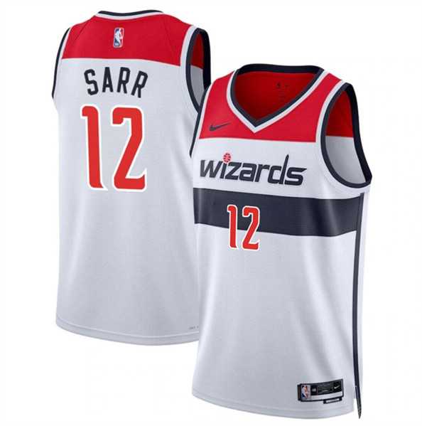 Mens Washington Wizards #12 Alexandre Sarr White Association Edition Stitched Basketball Jersey Dzhi